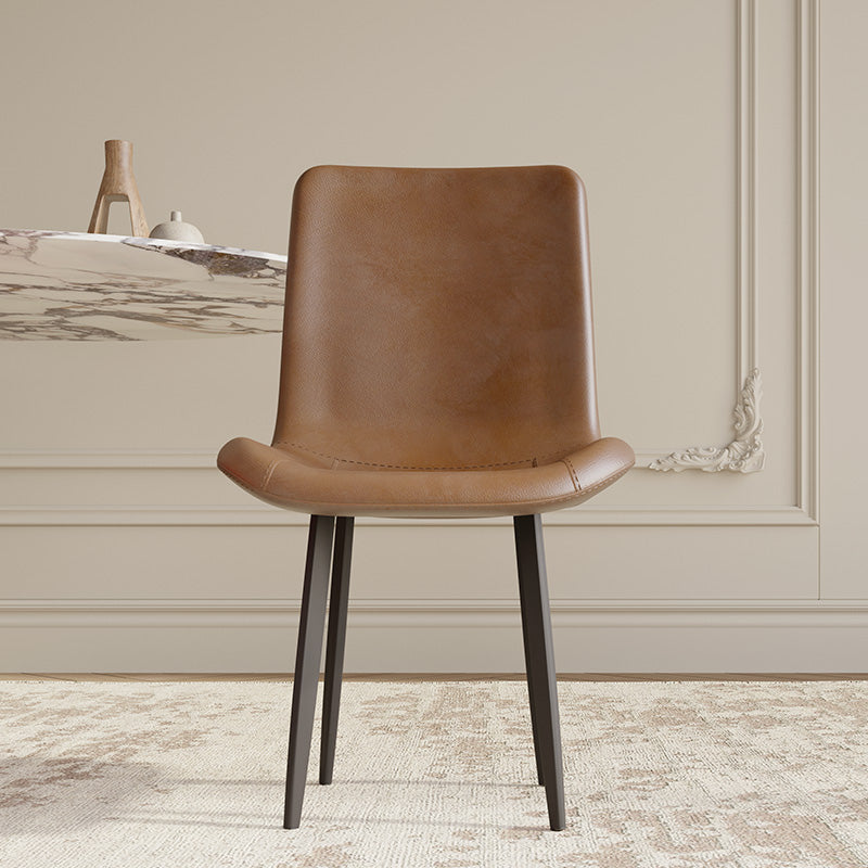 Kelly Nordic PU Leather Dining Chair with Metal Legs (Set of 2)