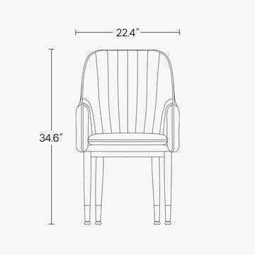 Eden Common Luxury White Dining Chair with Arms (Set of 2)