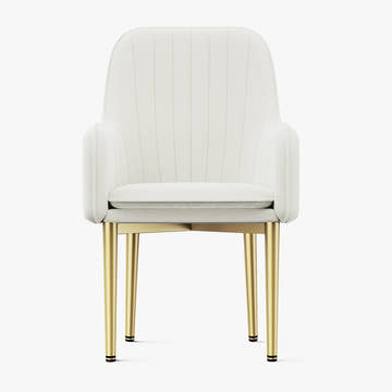 Eden Common Luxury White Dining Chair with Arms (Set of 2)