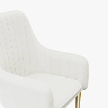 Eden Common Luxury White Dining Chair with Arms (Set of 2)
