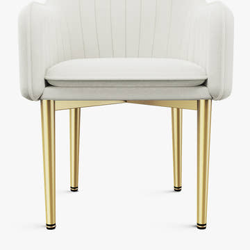 Eden Common Luxury White Dining Chair with Arms (Set of 2)