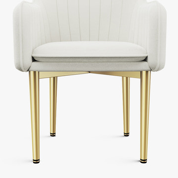 Eden Common Luxury White Dining Chair with Arms (Set of 2)