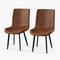 Kelly Nordic PU Leather Dining Chair with Metal Legs (Set of 2)