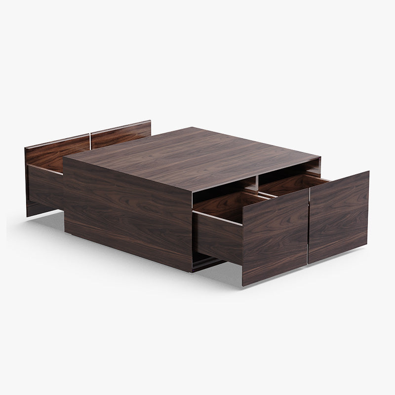 Miya Japandi Square Coffee Table with Drawers