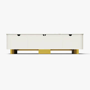 Elina Nordic White Rounded-Corner TV Stand & Coffee Table Set for Modern Living Room