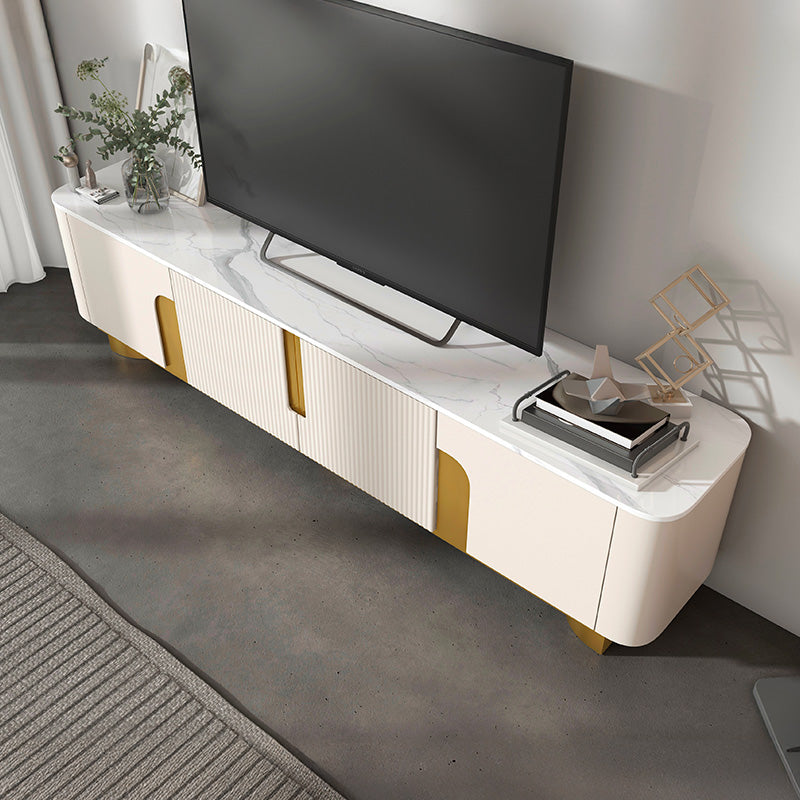 Elina Nordic Rounded-Corner TV Stand with Storage