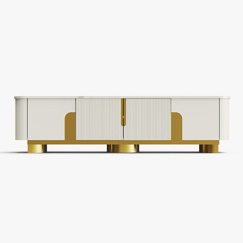 Rounded-Corner TV Stand with Storage | Aliving Home Nordic