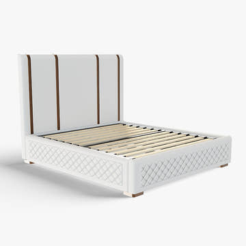 Cassandra Common Luxury PU Upholstered King Platform Bed Frame & 2 Nightstands Set