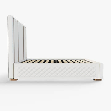 Cassandra Common Luxury PU Upholstered King Platform Bed Frame & 2 Nightstands Set