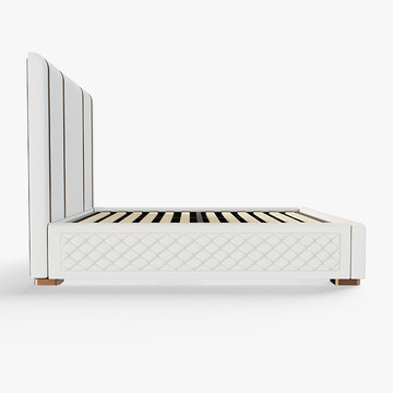 Cassandra Common Luxury PU Upholstered King Size Platform Bed Frame with Storage and Headboard