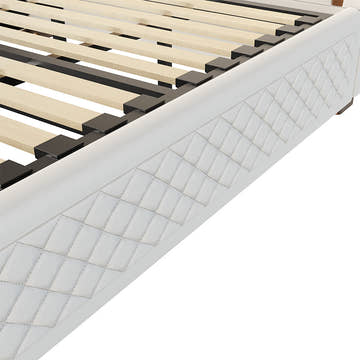 Cassandra Common Luxury PU Upholstered King Platform Bed Frame & 2 Nightstands Set