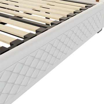 Cassandra Common Luxury PU Upholstered King Size Platform Bed Frame with Storage and Headboard