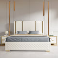 Cassandra Common Luxury PU Upholstered Bed Frame & 2 Nightstands Set