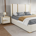 Cassandra Common Luxury PU Upholstered Bed Frame & 2 Nightstands Set