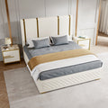 Cassandra Common Luxury PU Upholstered Bed Frame & 2 Nightstands Set