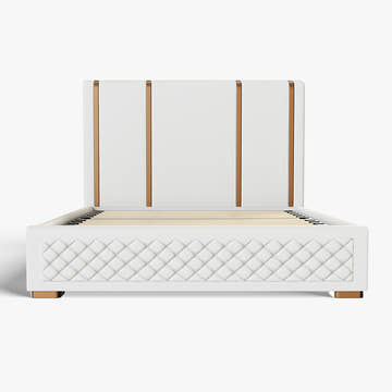 Cassandra Common Luxury PU Upholstered King Platform Bed Frame & 2 Nightstands Set