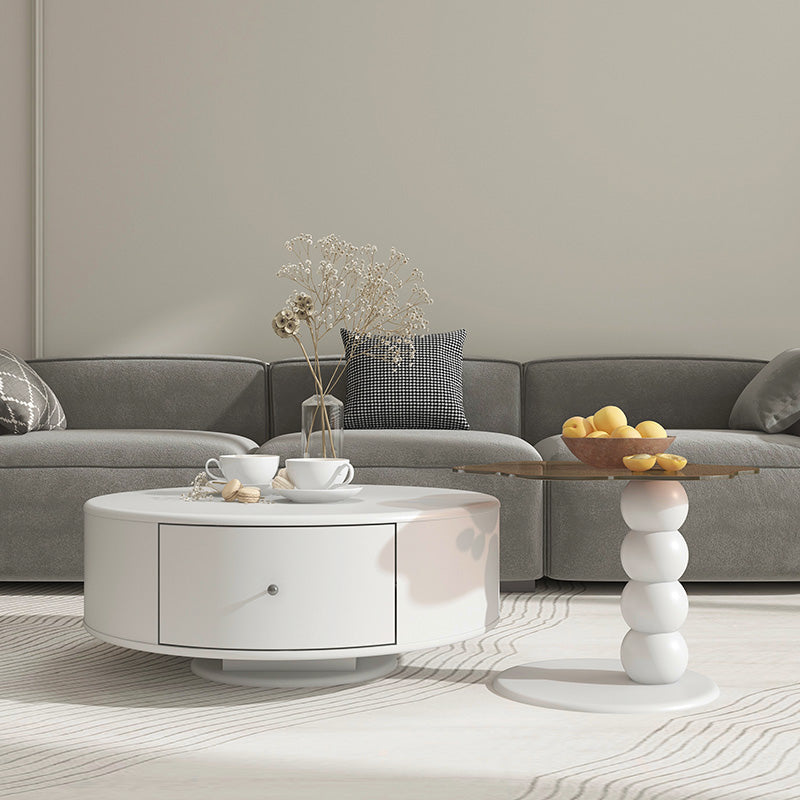 Elina Nordic Rotatable Nesting Coffee Table with Drawers