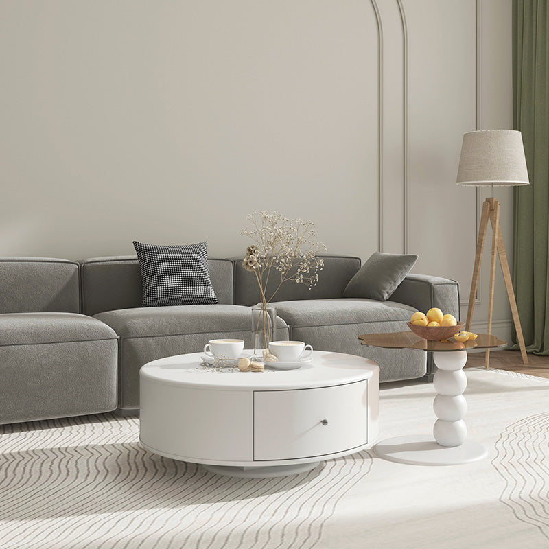 Elina Nordic Rotatable Nesting Coffee Table with Drawers