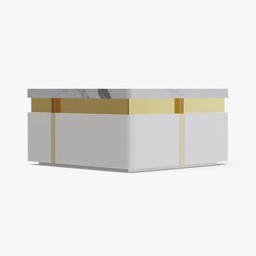 Sophie Common Luxury Small White Square Coffee Table with storage Drawers