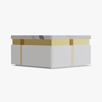 Sophie Common Luxury Small White Square Coffee Table with storage Drawers