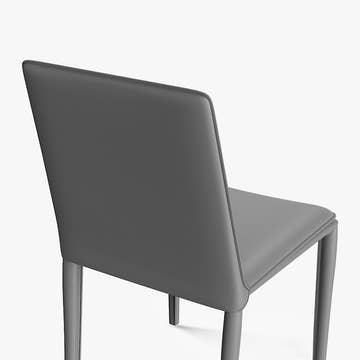 Thomas Modern Gray Upholstered Saddle Leather Set of 2 Dining Chair