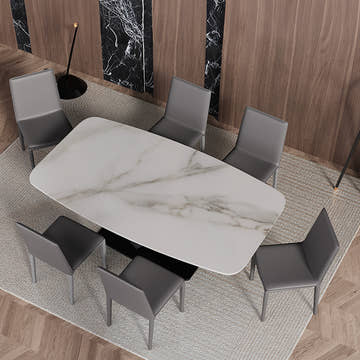 Thomas Modern Gray Upholstered Saddle Leather Set of 2 Dining Chair