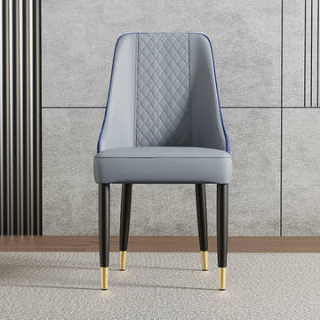 Thomas Modern Upholstered PU Leather Blue Gray Dining Chair Set 2