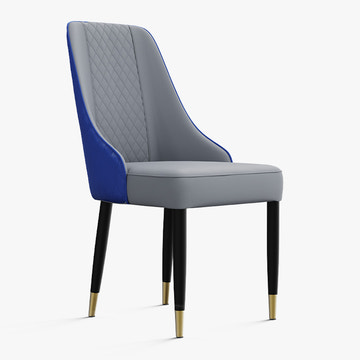 Thomas Modern Upholstered PU Leather Blue Gray Dining Chair Set 2