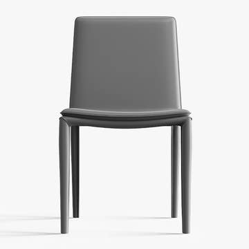 Thomas Modern Gray Upholstered Saddle Leather Set of 2 Dining Chair