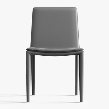 Thomas Modern Gray Upholstered Saddle Leather Set of 2 Dining Chair