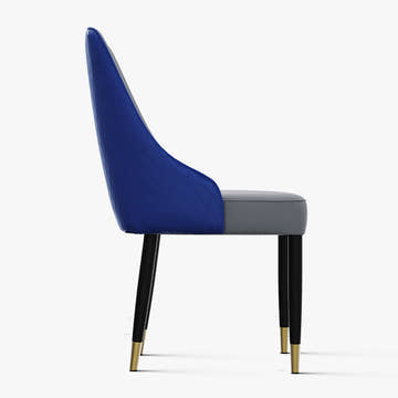 Thomas Modern Upholstered PU Leather Blue Gray Dining Chair Set 2