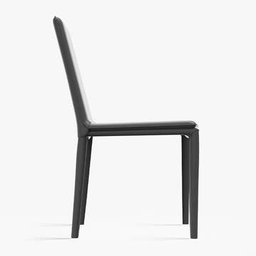 Thomas Modern Gray Upholstered Saddle Leather Set of 2 Dining Chair