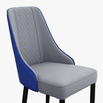 Thomas Modern Upholstered PU Leather Blue Gray Dining Chair Set 2