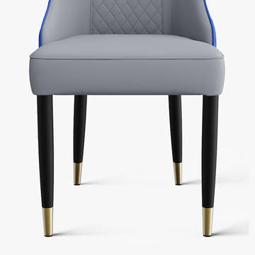 Thomas Modern Upholstered PU Leather Blue Gray Dining Chair Set 2