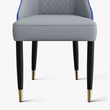 Thomas Modern Upholstered PU Leather Blue Gray Dining Chair Set 2