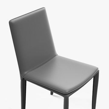 Thomas Modern Gray Upholstered Saddle Leather Set of 2 Dining Chair