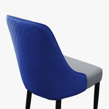 Thomas Modern Upholstered PU Leather Blue Gray Dining Chair Set 2