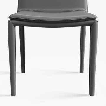 Thomas Modern Gray Upholstered Saddle Leather Set of 2 Dining Chair