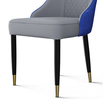 Thomas Modern Upholstered PU Leather Blue Gray Dining Chair Set 2