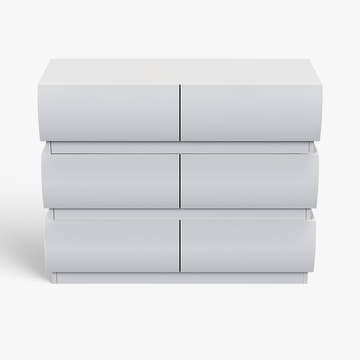 Kelly Nordic Small Space Dresser with Rounded-Front Drawers for Bedroom