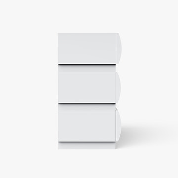 Kelly Nordic Small Space Dresser with Rounded-Front Drawers for Bedroom