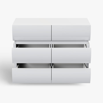 Kelly Nordic Small Space Dresser with Rounded-Front Drawers for Bedroom