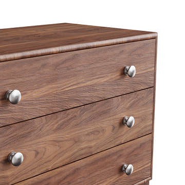 Miya Japandi Tall Leg Walnut Wood Small Sideboard with Drawers