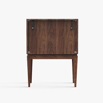 Miya Japandi Tall Leg Walnut Wood Small Sideboard with Drawers