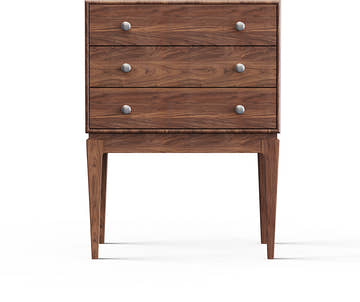 Miya Japandi Tall Leg Walnut Wood Small Sideboard with Drawers