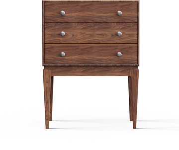 Miya Japandi Tall Leg Walnut Wood Small Sideboard with Drawers