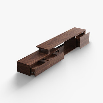 Miya Japandi Extendable TV Console with Storage and LED Lights