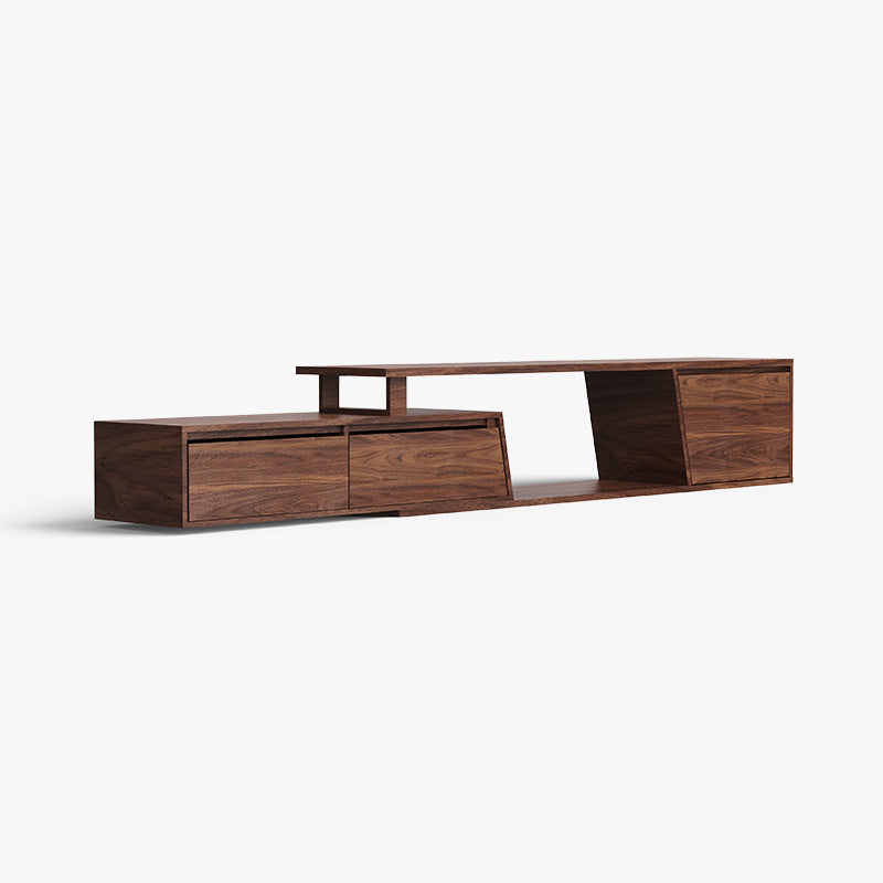 Japandi Extendable TV Console with Storage & LED Lights | Aliving Home