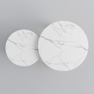 Eden Common Luxury Modern Round Nesting 2 Tier Coffee Table