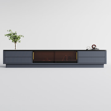 Thomas Modern LED Lights Dark Gray TV Stand & Coffee Table Set